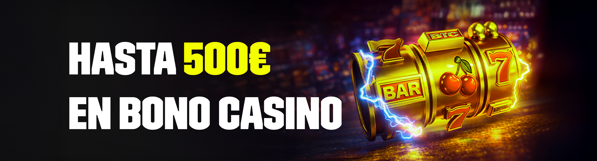 Promoción de bono de bienvenida en daznbet mostrando un bono del 100% hasta 500€